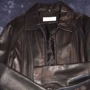 Jones New York women's genuine leather coat