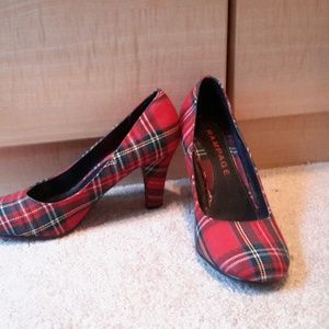 Red plaid Rampage heels