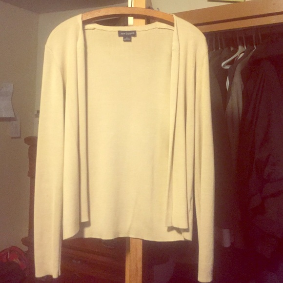Ann Taylor 100% Silk Tan Cardigan