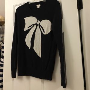 Navy J.Crew bow sweater Small