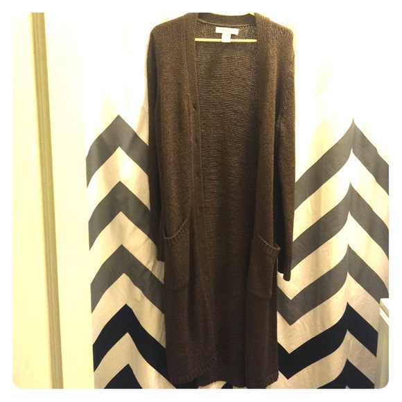 Long brown cardigan