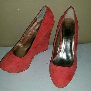 SUEDE CORAL WEDGE