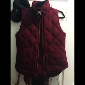 J.Crew Quilted Maroon Vest