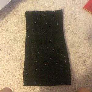 Black sequined tube dress