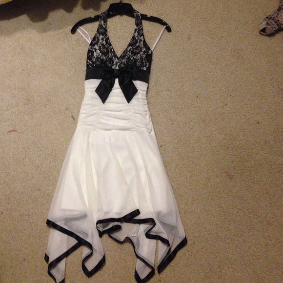 White and black homecoming dress