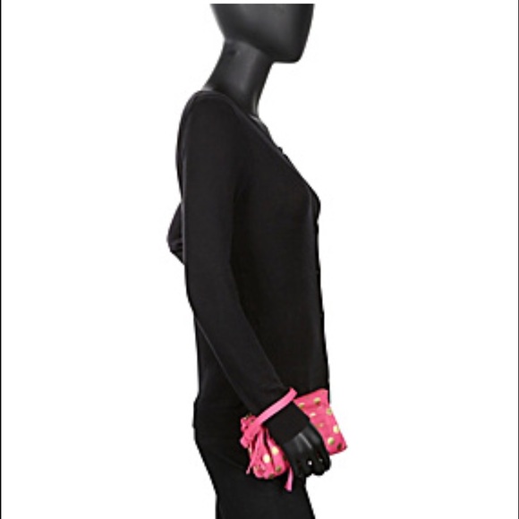 Mint with Gold Polka Dots Wristlet - Picture 2 of 4