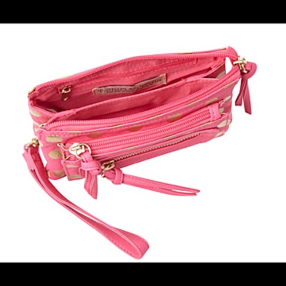 Mint with Gold Polka Dots Wristlet - Picture 3 of 4