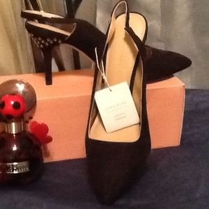 ZARA  -SEXY Black Suede Sling Back Pumps