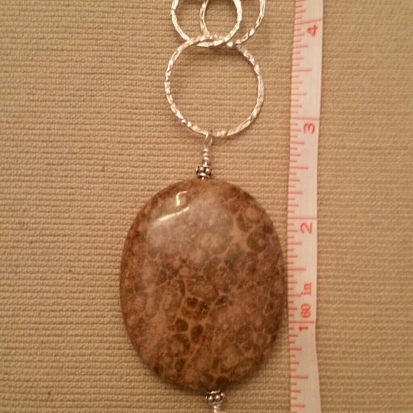 Handcrafted Jasper/Agate Sterling Necklace - Picture 3 of 4