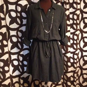 Flannel Gray Tunic Dress w/pockets by Lou and Grey