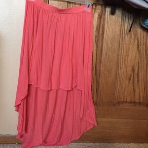 Coral high low skirt