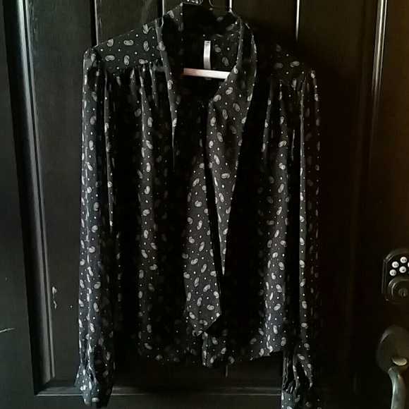 Button down paisley blouse