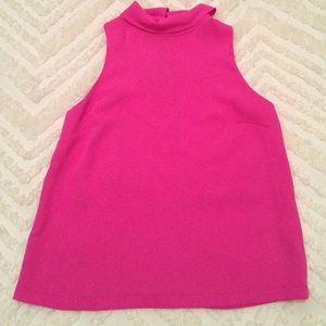 TOPSHOP hot pink sleeveless cowl neck blouse