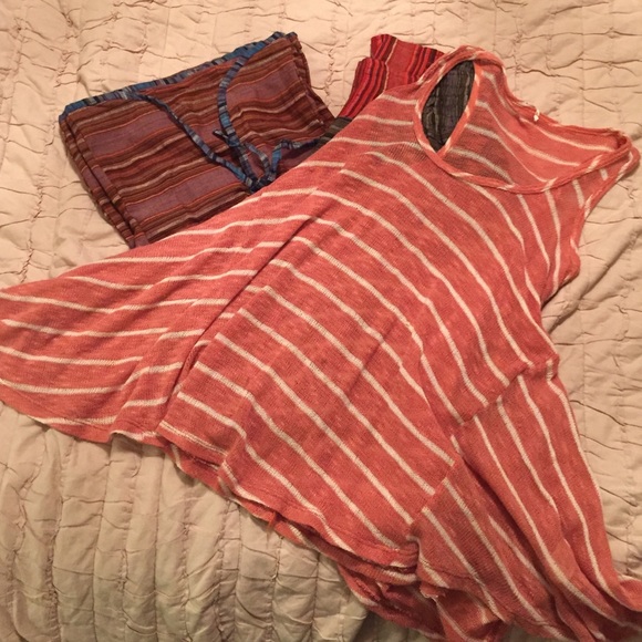 Orange stripe knit tank
