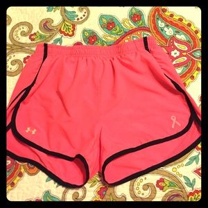Pink Under Armour shorts.