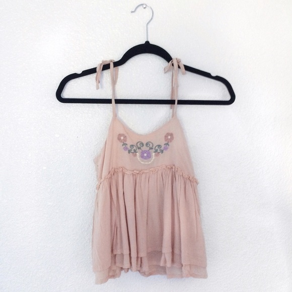 Tops - Pink Floral Flowy Peplum