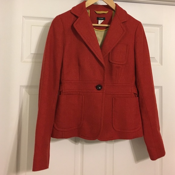 Burnt red J. Crew wool blazer.