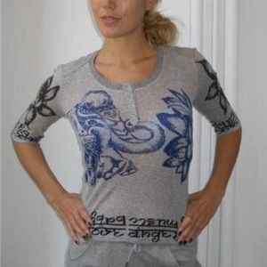 L.A.M.B. Baby elephant 3/4 sleeve top