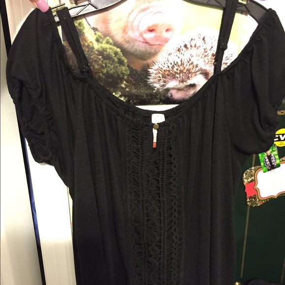 Off Shoulder Black Top