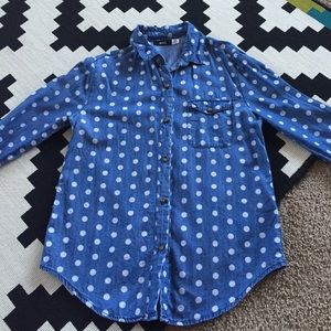 BDG Chambray Polka Dot Button Down