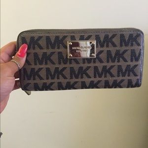 Authentic mk black grey and pewter wallet