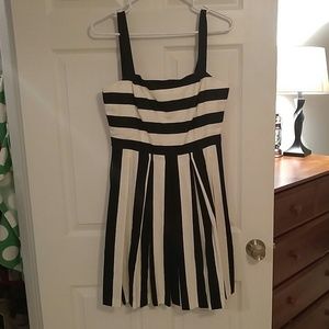 White and black striped dress