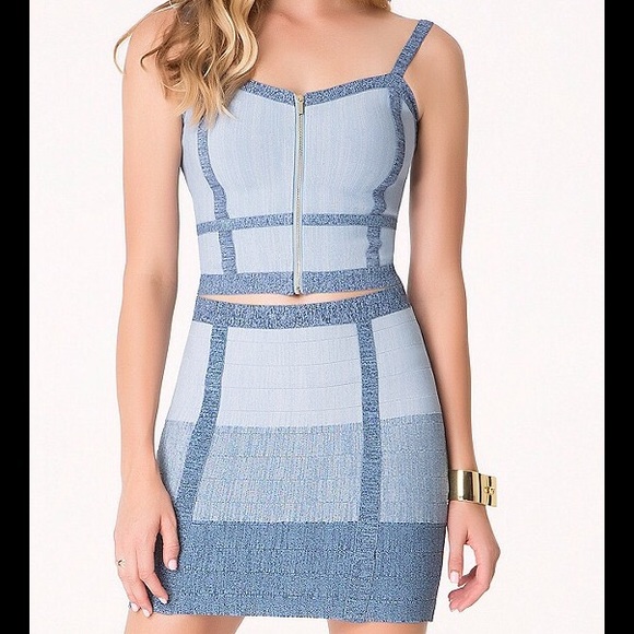 bebe bandage set in denim