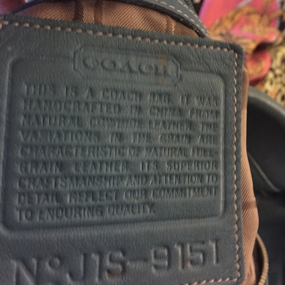 Blue leather coach purse with matching wallet - Picture 2 of 3