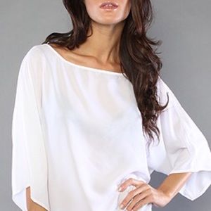 BB Dakota white loose sheer blouse