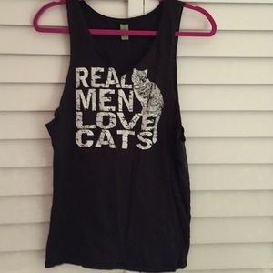 Real men love cats cut tank