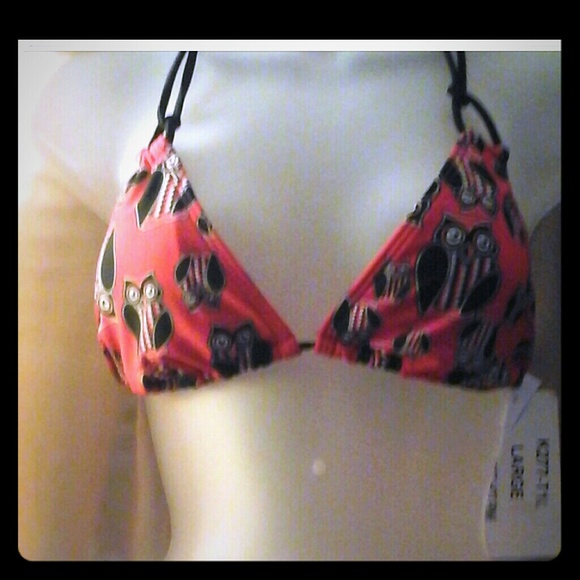 New 2 piece swimsuit neon pink small bottoms L top