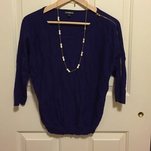 Express blue cardigan, medium sleeve