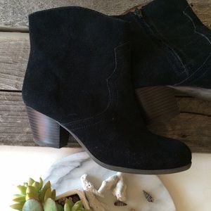 Lucky Brand Black Suede Ankle Boots