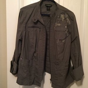 Gray Embroidered Jacket