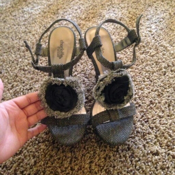 *SALE Charlotte Russe Denim Flower Wedge!