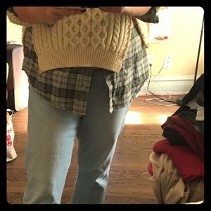 Reconstructed outfit sweater laid shirt