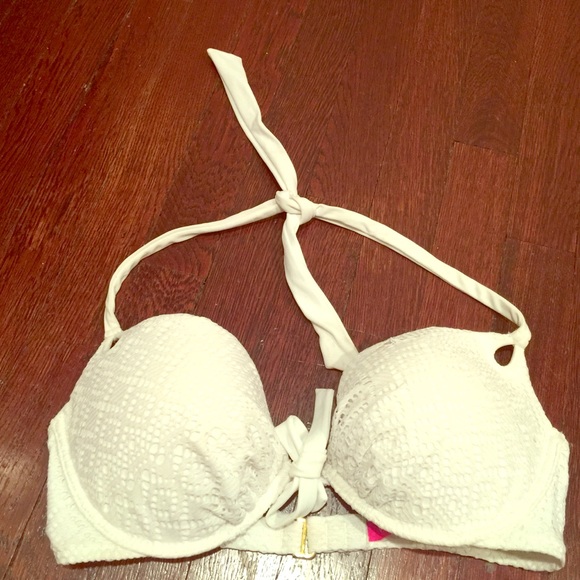 White Lace VS Padded Bikini Top 38C
