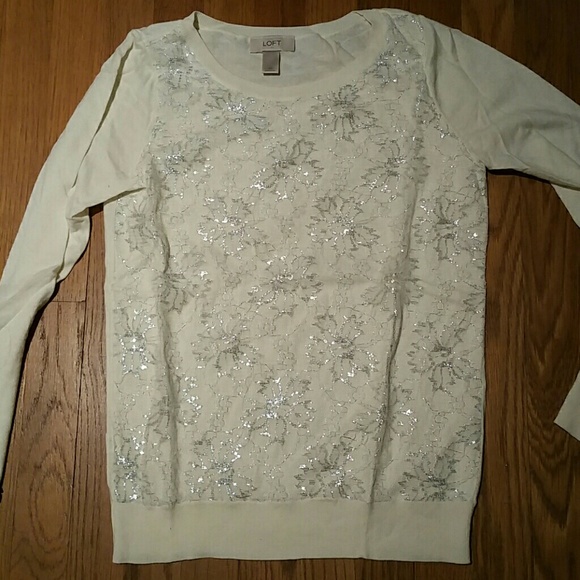 Lace front light sweater size xs from Loft - Picture 1 of 3
