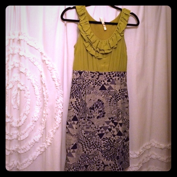 Anthropologie Sleeveless Mixed-Media Dress