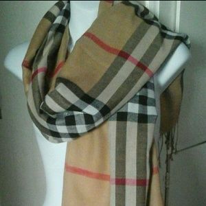 Burberry Style  Scarf  Camel  Nova  Check  Plaid