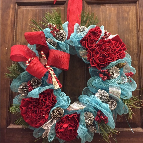 Seasonal Holiday Wreath with a twist of color!