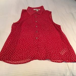 Forever 21 sleeveless polka dot blouse