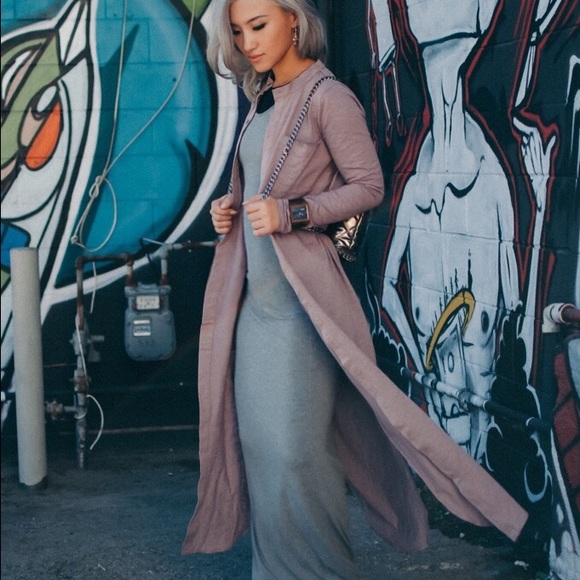 Jackets & Coats - DUSTY PINK MAXI SHIRT DRESS Jackets & Coats - DUSTY PINK MAXI SHIRT DRESS