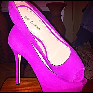 Fuchsia Peep Toe Platforms