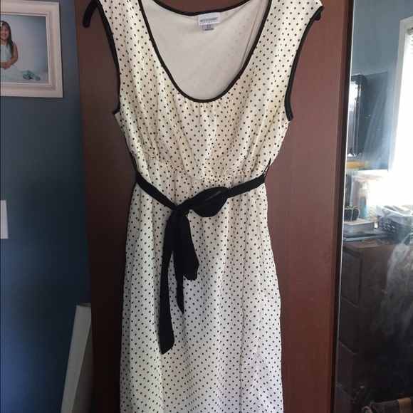 Black and white polka dot maternity dress