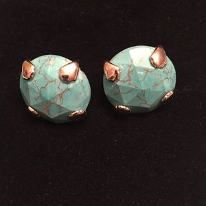 Kendra Scott Stud Earrings - Teal/Gold