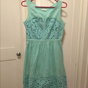 Anthropologie Light seafoam green fit&flare dress