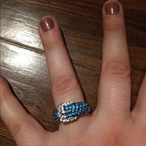 Turquoise belt buckle ring