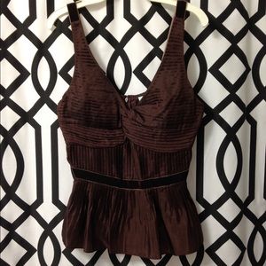 🎉Tracy Reese Brown Peplum Top NW