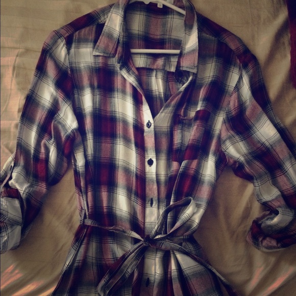 Long plaid top